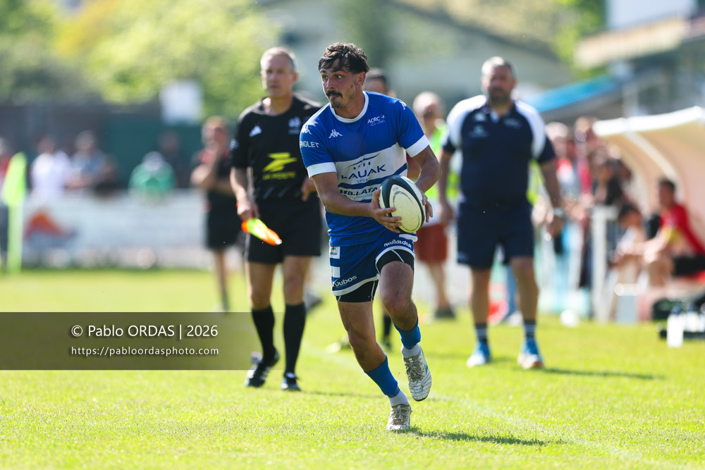 Iban Tsouladzé, lors du match de Nationale 2 entre l'Anglet olympique et Mauléon, le 19 avril 2026 au stade Saint-Jean d'Anglet, France (Photo Pablo ORDAS)