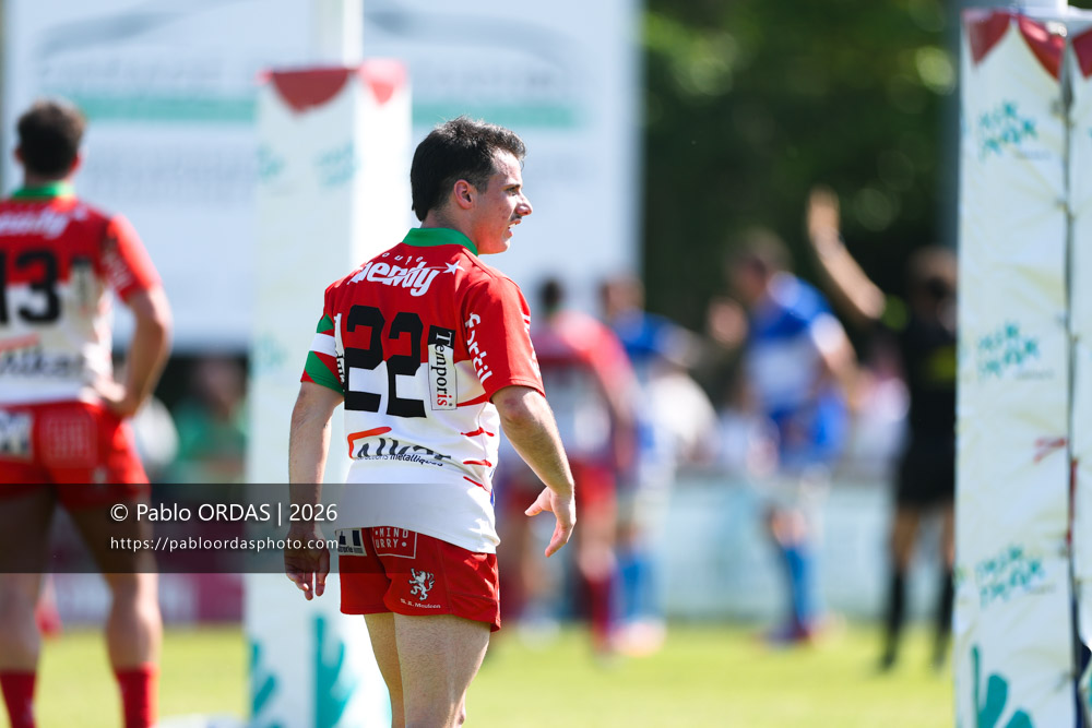 Diego Jasa, lors du match de Nationale 2 entre l'Anglet olympique et Mauléon, le 19 avril 2026 au stade Saint-Jean d'Anglet, France (Photo Pablo ORDAS)
