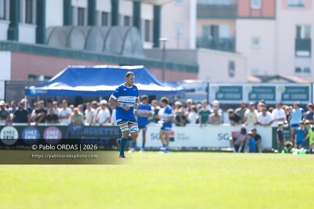 Yann Richard, lors du match de Nationale 2 entre l'Anglet olympique et Mauléon, le 19 avril 2026 au stade Saint-Jean d'Anglet, France (Photo Pablo ORDAS)