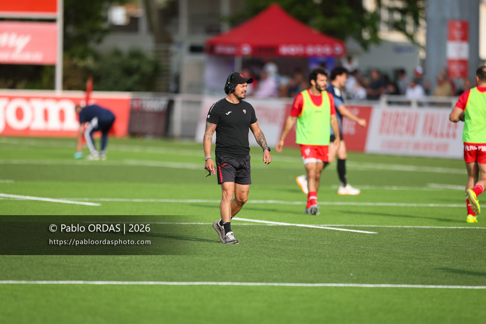 Boris Bouhraoua, lors du match de Pro D2 entre le Biarritz olympique et Colomiers, le 24 avril 2026 au stade Aguiléra de Biarritz, France (Photo Pablo ORDAS)