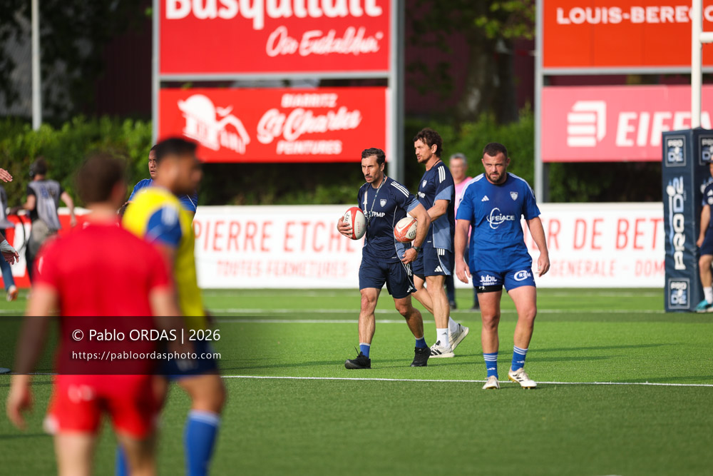 Antoine Nicot, lors du match de Pro D2 entre le Biarritz olympique et Colomiers, le 24 avril 2026 au stade Aguiléra de Biarritz, France (Photo Pablo ORDAS)