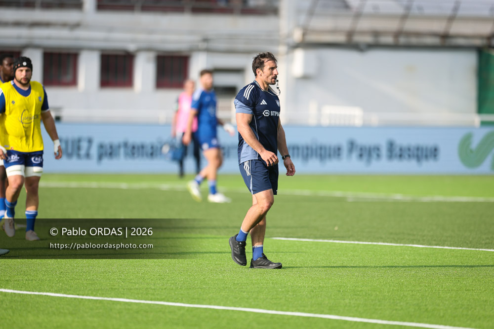Antoine Nicot, lors du match de Pro D2 entre le Biarritz olympique et Colomiers, le 24 avril 2026 au stade Aguiléra de Biarritz, France (Photo Pablo ORDAS)