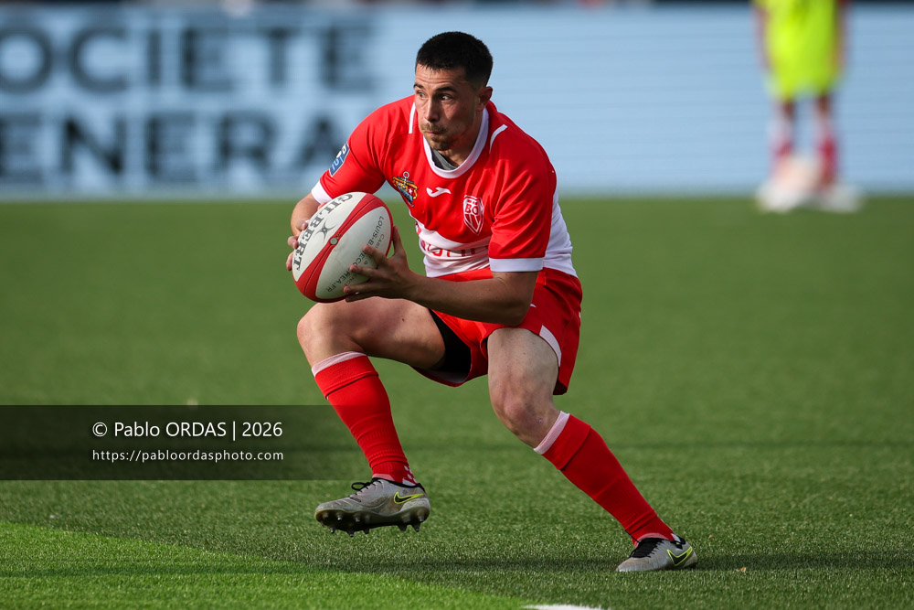 Edgar Retière, lors du match de Pro D2 entre le Biarritz olympique et Colomiers, le 24 avril 2026 au stade Aguiléra de Biarritz, France (Photo Pablo ORDAS)