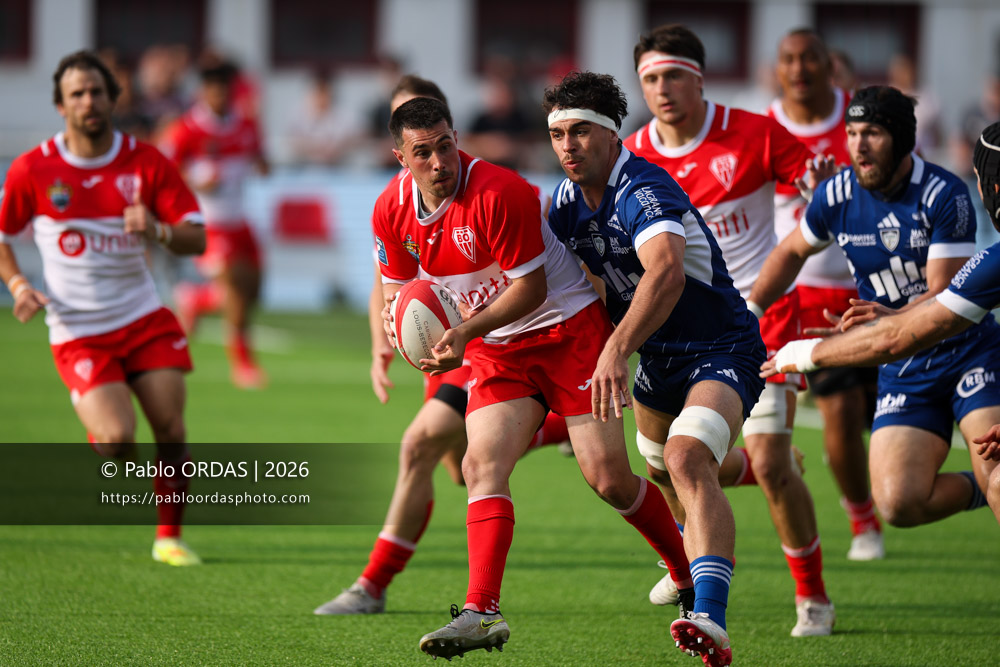 Edgar Retière, lors du match de Pro D2 entre le Biarritz olympique et Colomiers, le 24 avril 2026 au stade Aguiléra de Biarritz, France (Photo Pablo ORDAS)