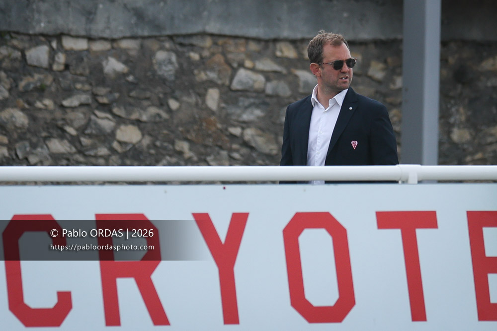 Cyril Arrosteguy, lors du match de Pro D2 entre le Biarritz olympique et Colomiers, le 24 avril 2026 au stade Aguiléra de Biarritz, France (Photo Pablo ORDAS)