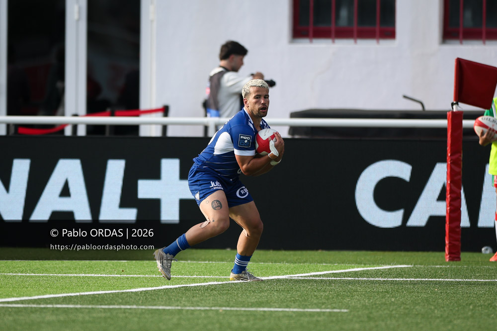 Alexandre Borie, lors du match de Pro D2 entre le Biarritz olympique et Colomiers, le 24 avril 2026 au stade Aguiléra de Biarritz, France (Photo Pablo ORDAS)