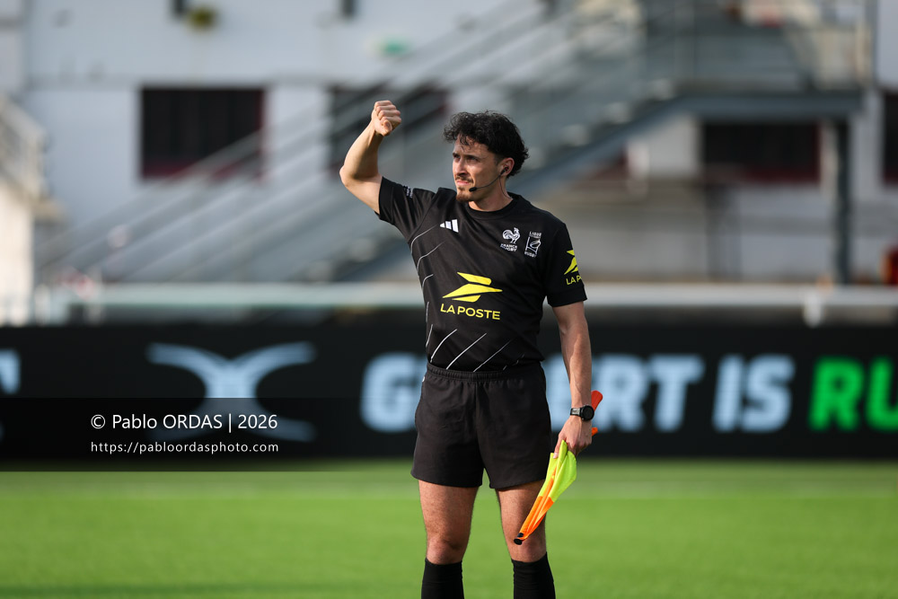Hugo Dutreuilh, lors du match de Pro D2 entre le Biarritz olympique et Colomiers, le 24 avril 2026 au stade Aguiléra de Biarritz, France (Photo Pablo ORDAS)