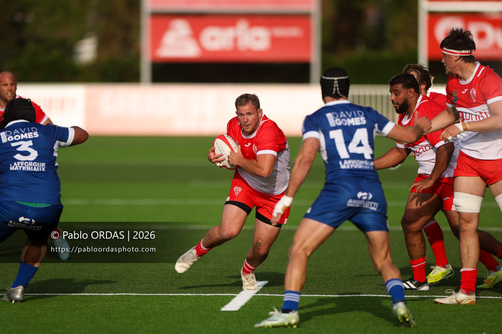 Clément Martinez, lors du match de Pro D2 entre le Biarritz olympique et Colomiers, le 24 avril 2026 au stade Aguiléra de Biarritz, France (Photo Pablo ORDAS)