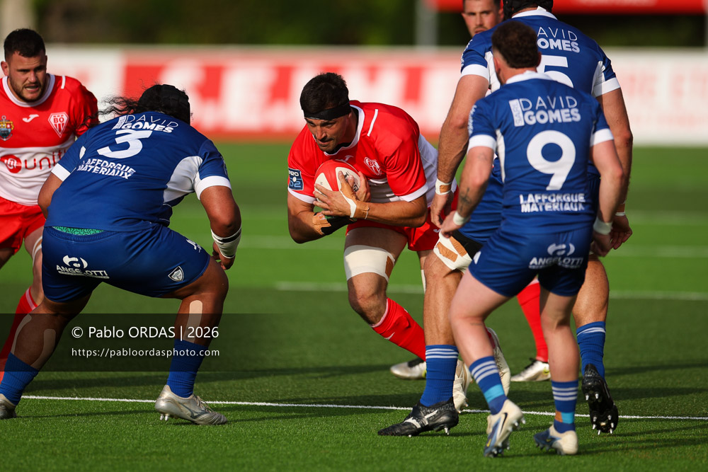Rémi Bourdeau, lors du match de Pro D2 entre le Biarritz olympique et Colomiers, le 24 avril 2026 au stade Aguiléra de Biarritz, France (Photo Pablo ORDAS)