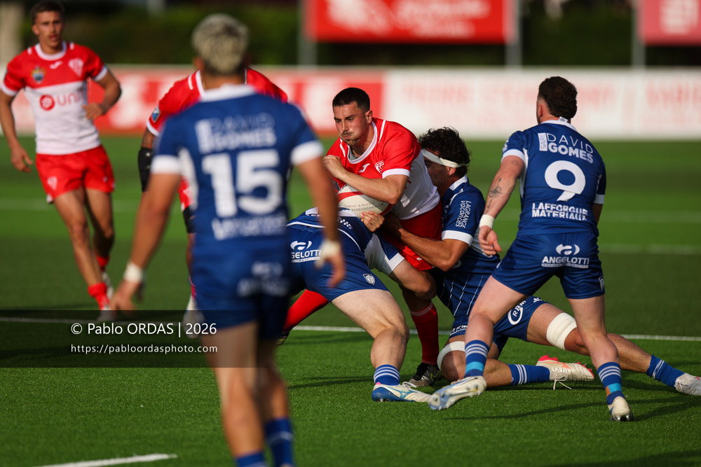 Edgar Retière, lors du match de Pro D2 entre le Biarritz olympique et Colomiers, le 24 avril 2026 au stade Aguiléra de Biarritz, France (Photo Pablo ORDAS)