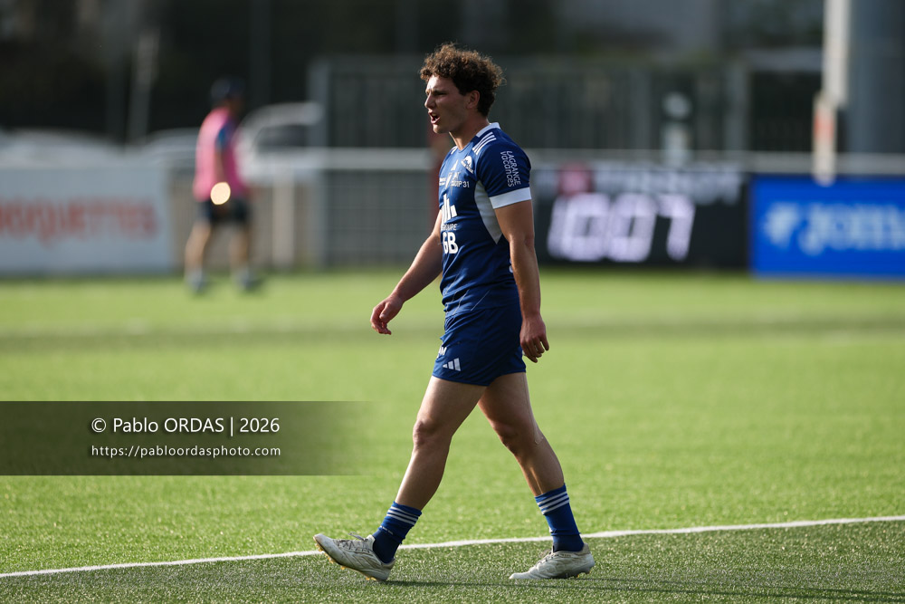 Valentin Delpy, lors du match de Pro D2 entre le Biarritz olympique et Colomiers, le 24 avril 2026 au stade Aguiléra de Biarritz, France (Photo Pablo ORDAS)