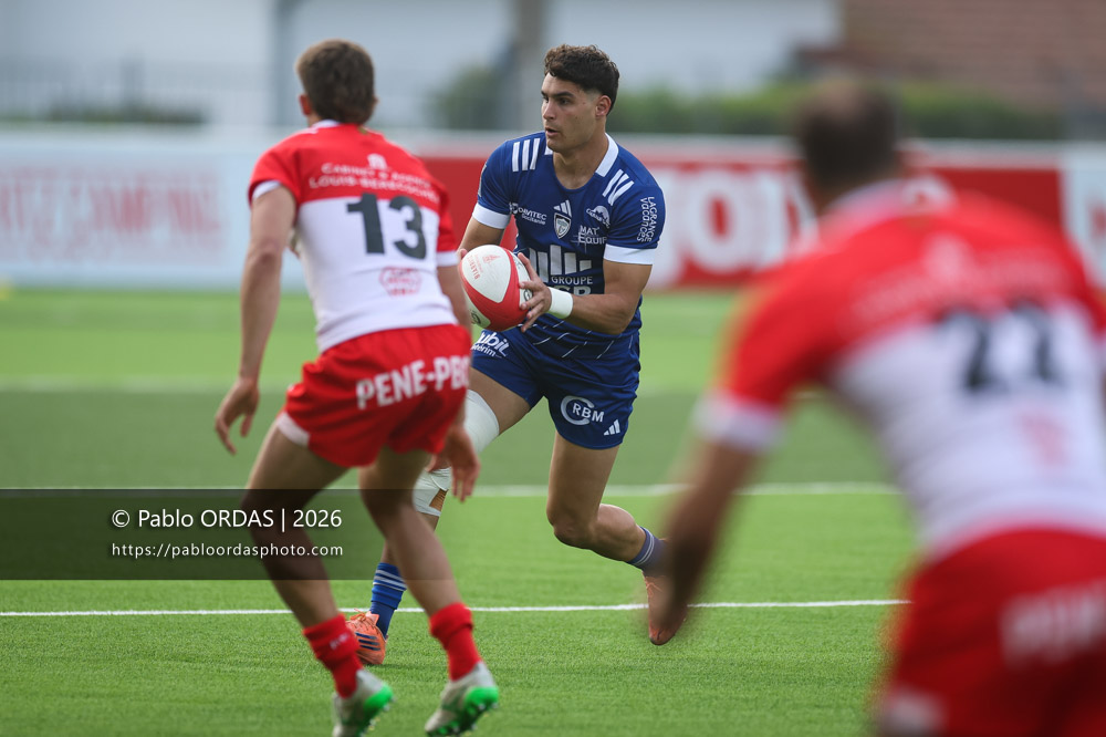 Alberto Carmona, lors du match de Pro D2 entre le Biarritz olympique et Colomiers, le 24 avril 2026 au stade Aguiléra de Biarritz, France (Photo Pablo ORDAS)