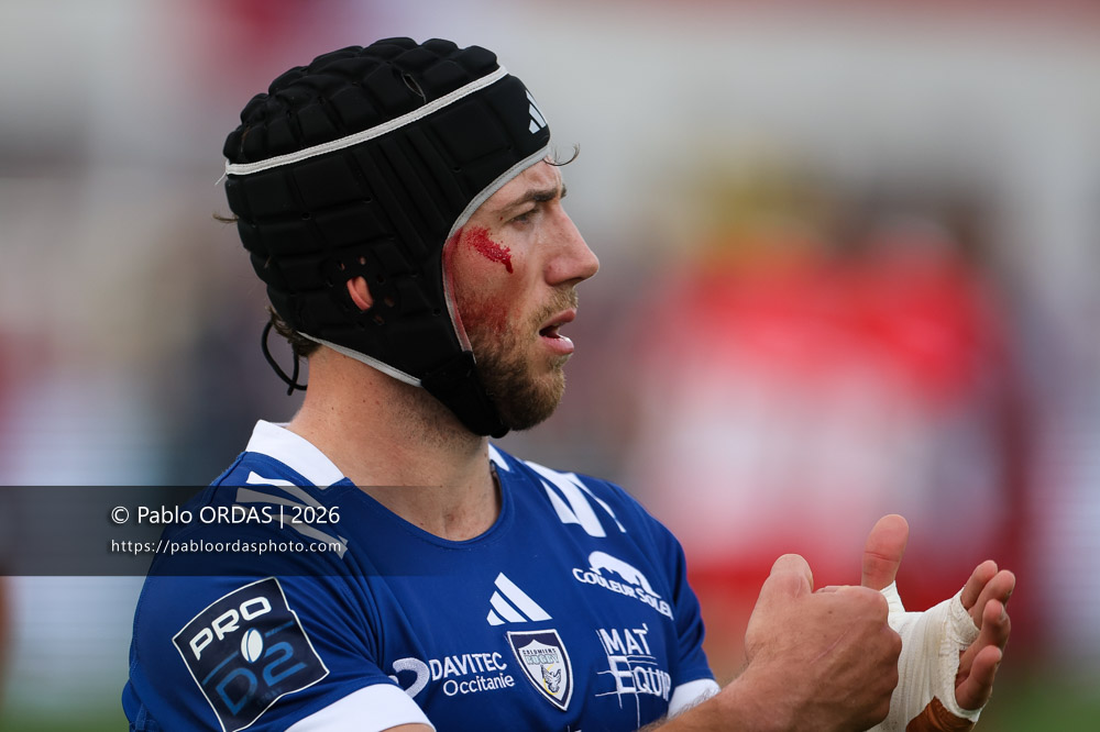 Vincent Pinto, lors du match de Pro D2 entre le Biarritz olympique et Colomiers, le 24 avril 2026 au stade Aguiléra de Biarritz, France (Photo Pablo ORDAS)