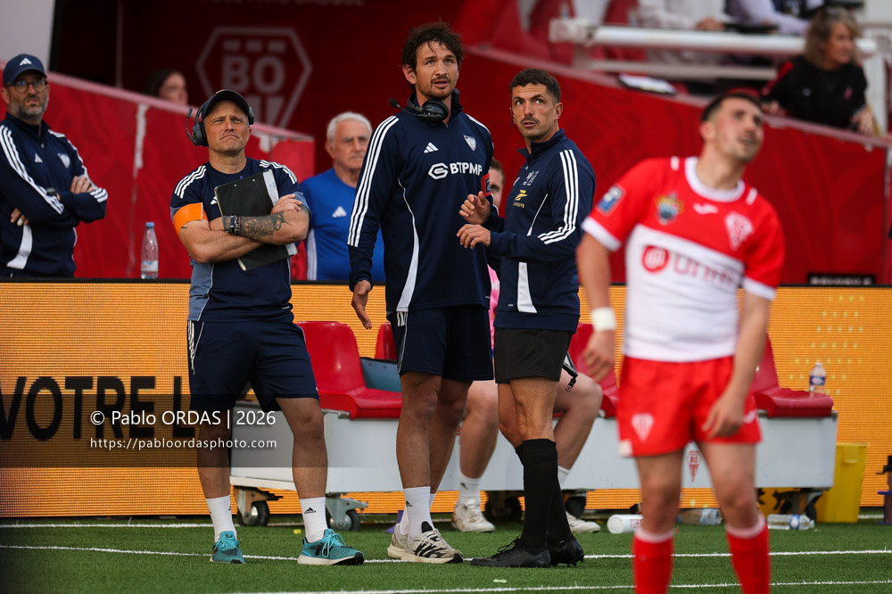 Aurélien Béco, lors du match de Pro D2 entre le Biarritz olympique et Colomiers, le 24 avril 2026 au stade Aguiléra de Biarritz, France (Photo Pablo ORDAS)