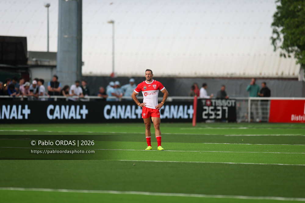 Kylian Jaminet, lors du match de Pro D2 entre le Biarritz olympique et Colomiers, le 24 avril 2026 au stade Aguiléra de Biarritz, France (Photo Pablo ORDAS)