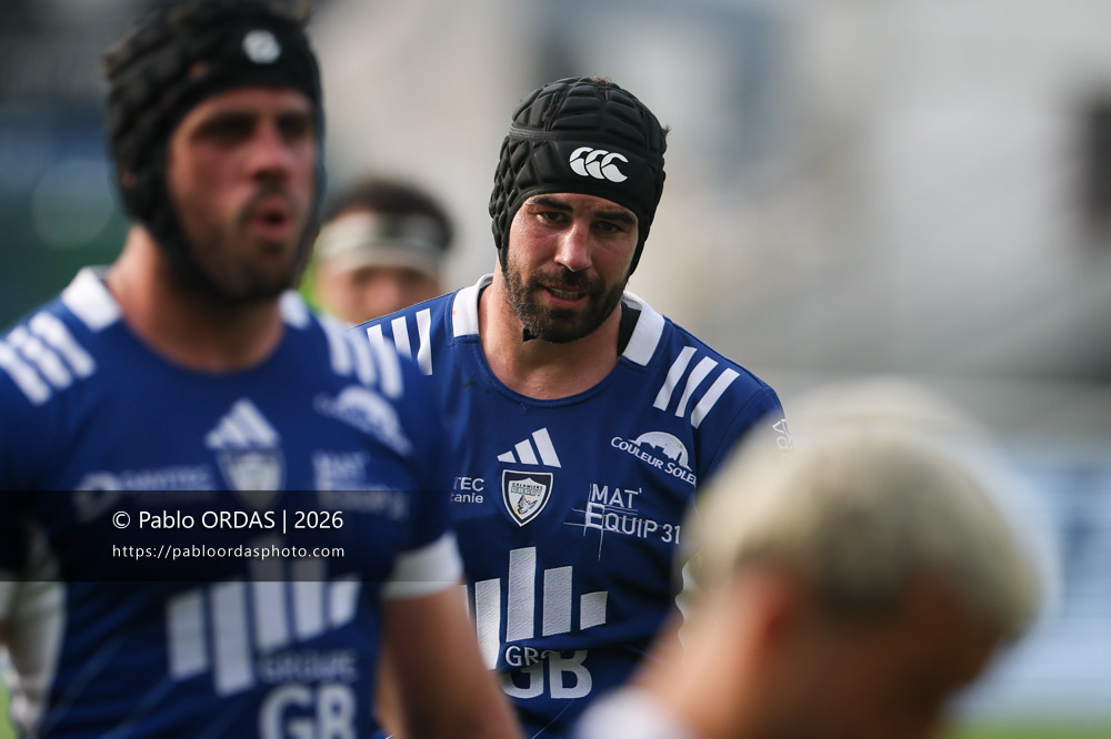 Jean Thomas, lors du match de Pro D2 entre le Biarritz olympique et Colomiers, le 24 avril 2026 au stade Aguiléra de Biarritz, France (Photo Pablo ORDAS)