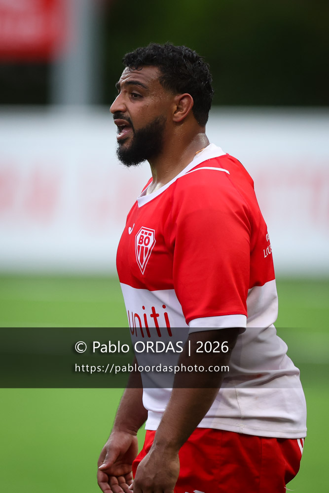 Zakaria El Fakir, lors du match de Pro D2 entre le Biarritz olympique et Colomiers, le 24 avril 2026 au stade Aguiléra de Biarritz, France (Photo Pablo ORDAS)
