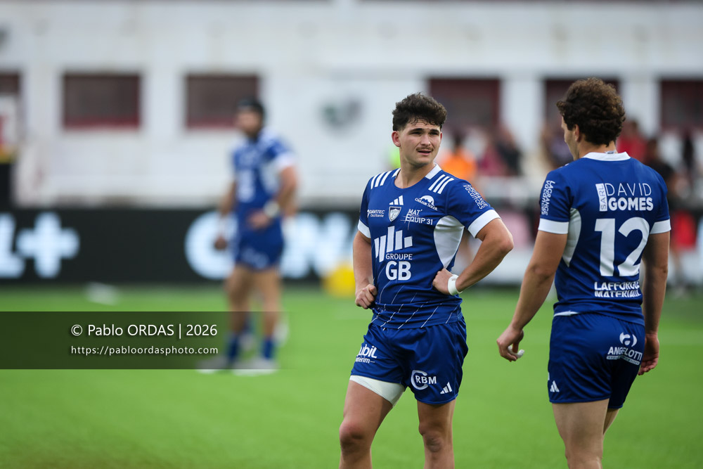 Théo Giral, lors du match de Pro D2 entre le Biarritz olympique et Colomiers, le 24 avril 2026 au stade Aguiléra de Biarritz, France (Photo Pablo ORDAS)