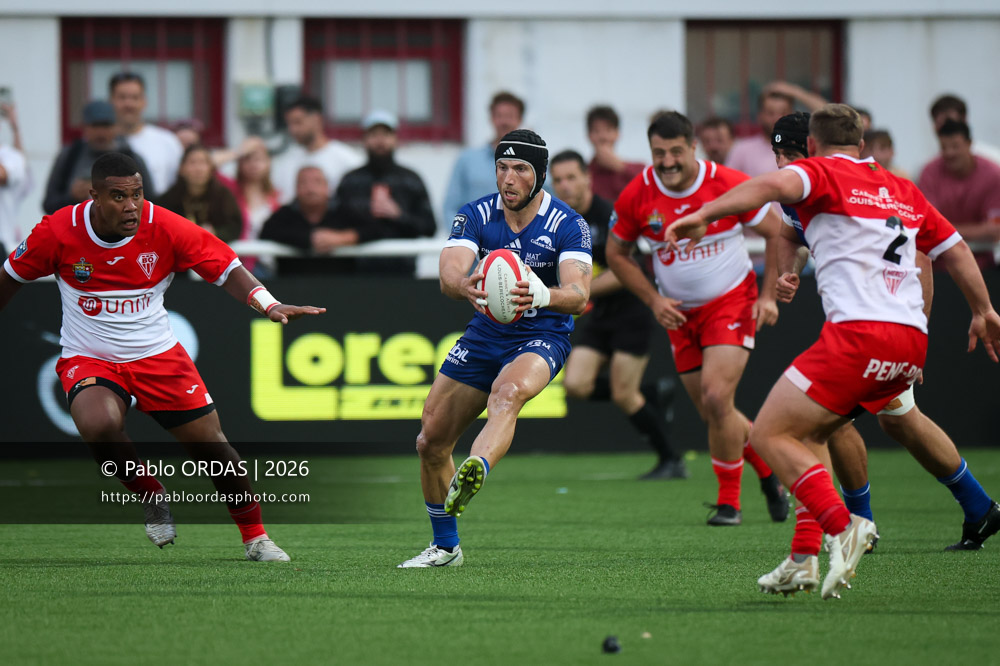 Vincent Pinto, lors du match de Pro D2 entre le Biarritz olympique et Colomiers, le 24 avril 2026 au stade Aguiléra de Biarritz, France (Photo Pablo ORDAS)