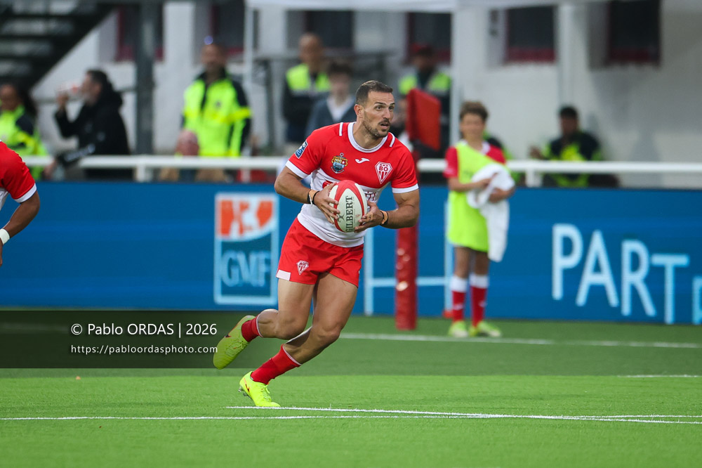 Kylian Jaminet, lors du match de Pro D2 entre le Biarritz olympique et Colomiers, le 24 avril 2026 au stade Aguiléra de Biarritz, France (Photo Pablo ORDAS)