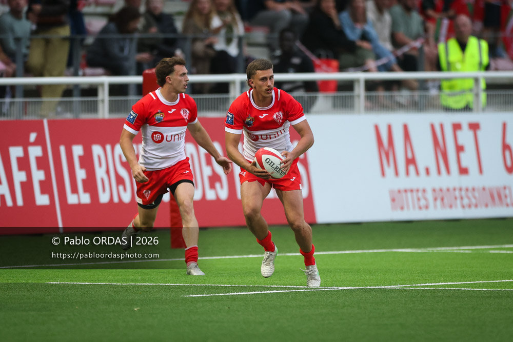 Carlo Mignot, lors du match de Pro D2 entre le Biarritz olympique et Colomiers, le 24 avril 2026 au stade Aguiléra de Biarritz, France (Photo Pablo ORDAS)
