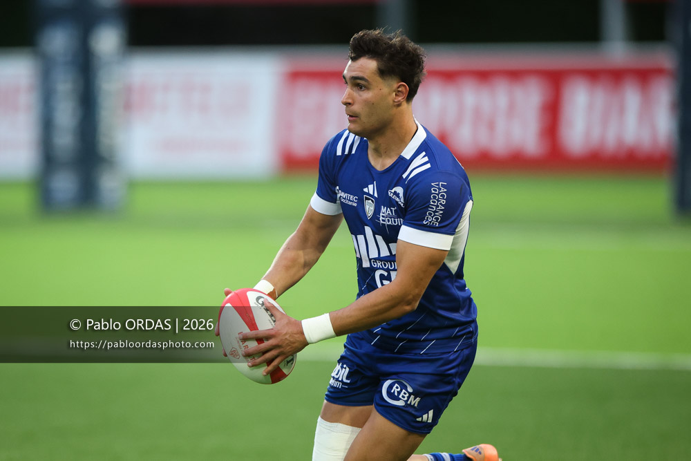 Alberto Carmona, lors du match de Pro D2 entre le Biarritz olympique et Colomiers, le 24 avril 2026 au stade Aguiléra de Biarritz, France (Photo Pablo ORDAS)