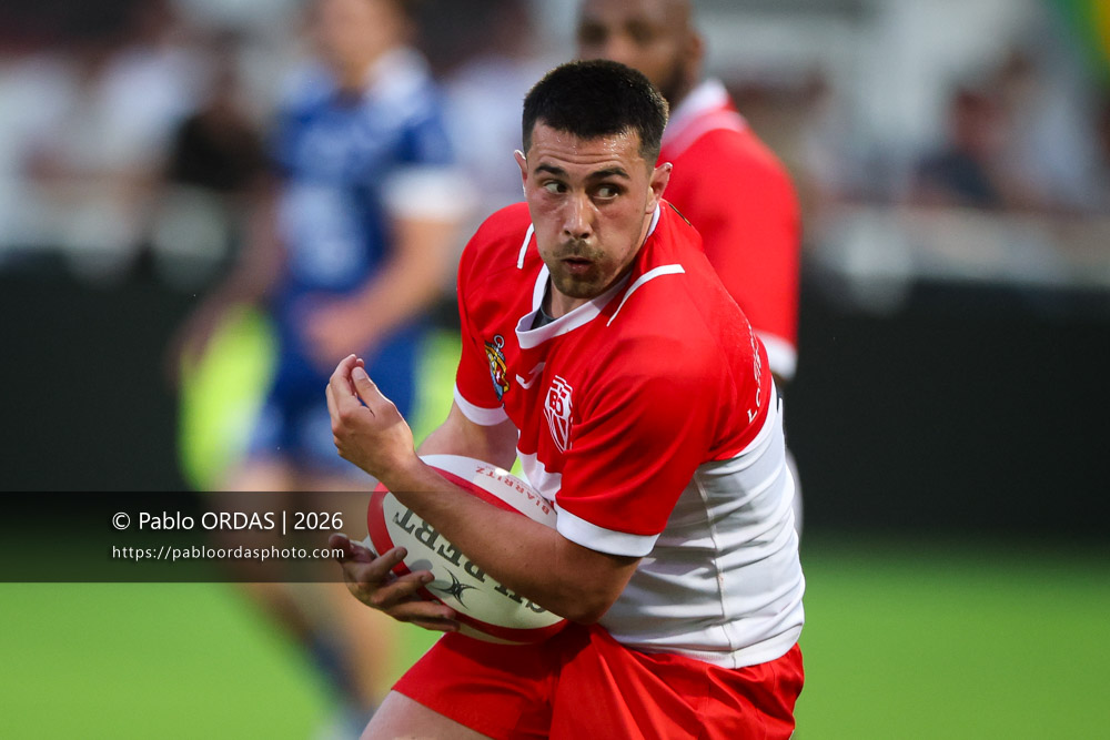 Edgar Retière, lors du match de Pro D2 entre le Biarritz olympique et Colomiers, le 24 avril 2026 au stade Aguiléra de Biarritz, France (Photo Pablo ORDAS)