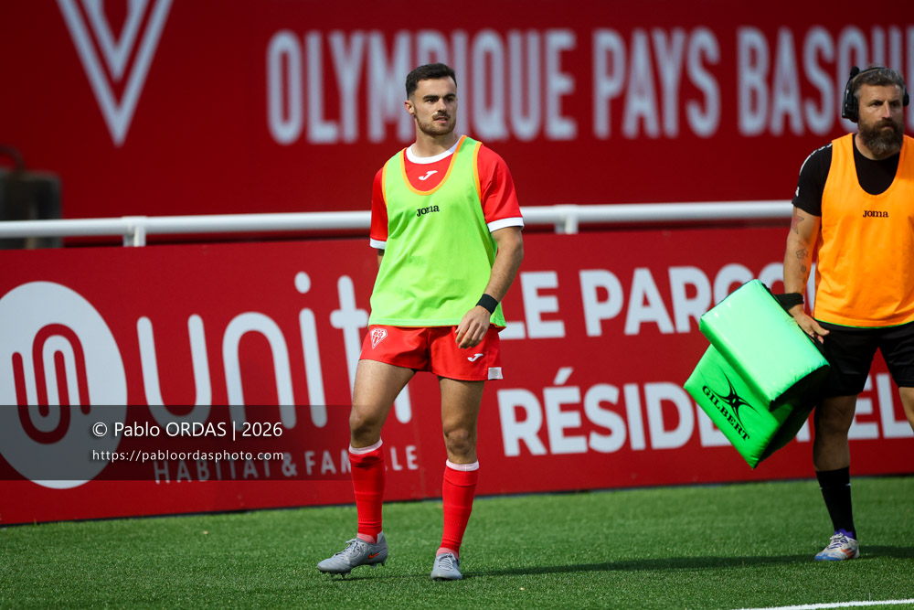 Imanol Biscay, lors du match de Pro D2 entre le Biarritz olympique et Colomiers, le 24 avril 2026 au stade Aguiléra de Biarritz, France (Photo Pablo ORDAS)