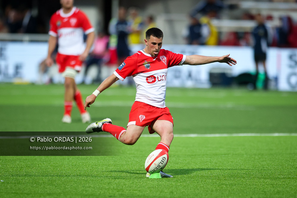 Edgar Retière, lors du match de Pro D2 entre le Biarritz olympique et Colomiers, le 24 avril 2026 au stade Aguiléra de Biarritz, France (Photo Pablo ORDAS)