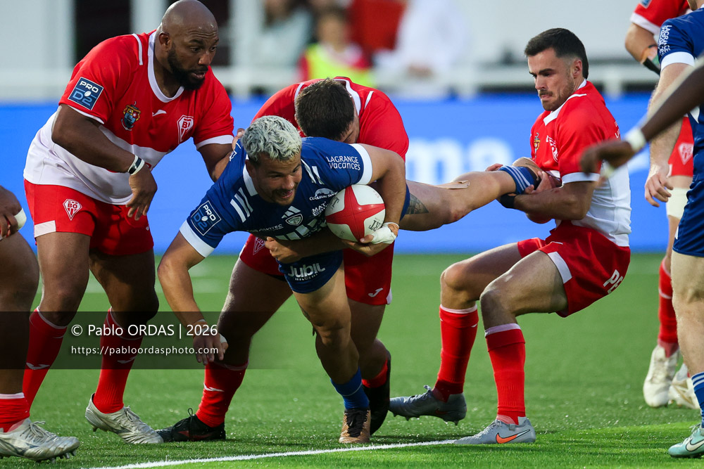Alexandre Borie, lors du match de Pro D2 entre le Biarritz olympique et Colomiers, le 24 avril 2026 au stade Aguiléra de Biarritz, France (Photo Pablo ORDAS)