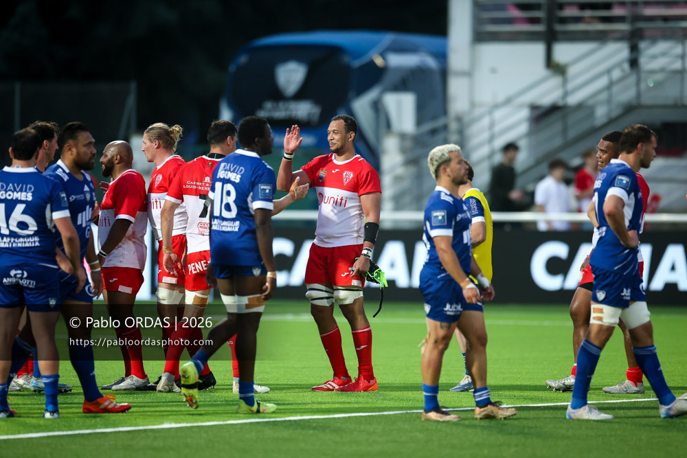 Aston Fortuin, lors du match de Pro D2 entre le Biarritz olympique et Colomiers, le 24 avril 2026 au stade Aguiléra de Biarritz, France (Photo Pablo ORDAS)
