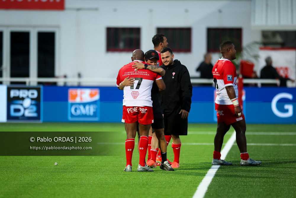Boris Bouhraoua, lors du match de Pro D2 entre le Biarritz olympique et Colomiers, le 24 avril 2026 au stade Aguiléra de Biarritz, France (Photo Pablo ORDAS)