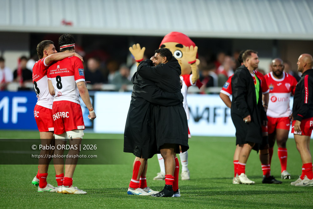 Zakaria El Fakir, lors du match de Pro D2 entre le Biarritz olympique et Colomiers, le 24 avril 2026 au stade Aguiléra de Biarritz, France (Photo Pablo ORDAS)
