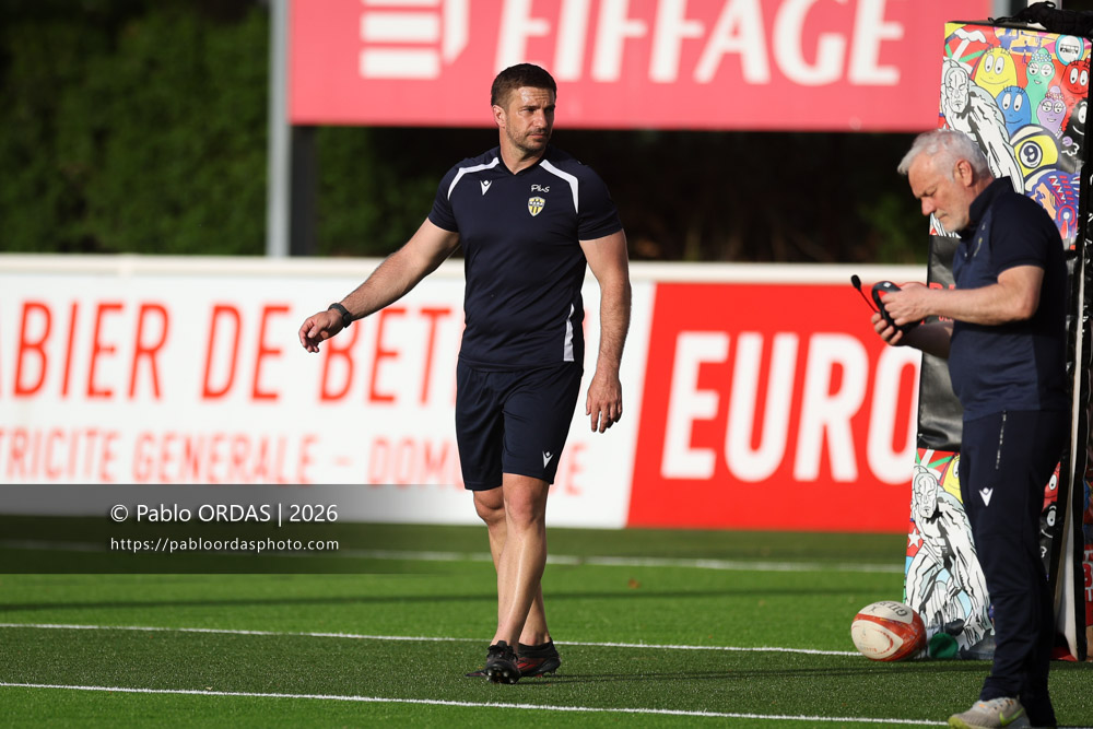 Benjamin Thiéry, lors du match de Pro D2 entre le Biarritz olympique et Nevers, le 10 avril 2026 au stade Aguiléra de Biarritz, France (Photo Pablo ORDAS)