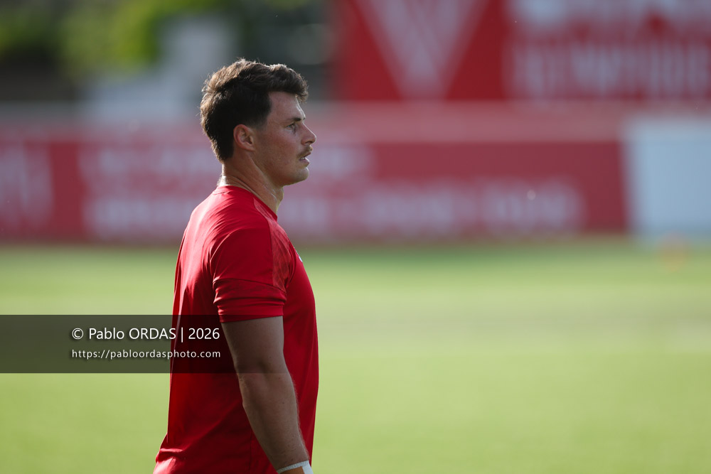 Jules Even, lors du match de Pro D2 entre le Biarritz olympique et Nevers, le 10 avril 2026 au stade Aguiléra de Biarritz, France (Photo Pablo ORDAS)