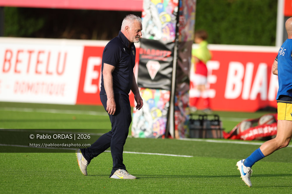 Xavier Péméja, lors du match de Pro D2 entre le Biarritz olympique et Nevers, le 10 avril 2026 au stade Aguiléra de Biarritz, France (Photo Pablo ORDAS)