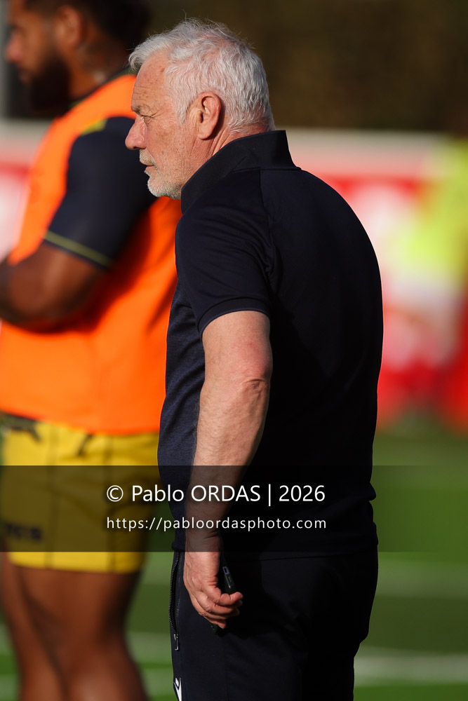 Xavier Péméja, lors du match de Pro D2 entre le Biarritz olympique et Nevers, le 10 avril 2026 au stade Aguiléra de Biarritz, France (Photo Pablo ORDAS)