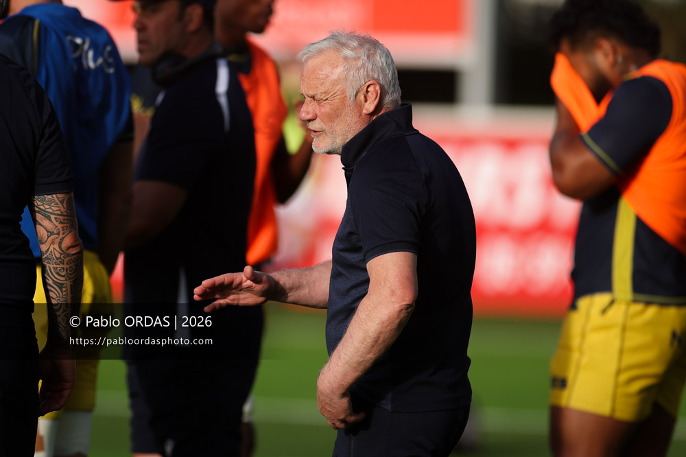 Xavier Péméja, lors du match de Pro D2 entre le Biarritz olympique et Nevers, le 10 avril 2026 au stade Aguiléra de Biarritz, France (Photo Pablo ORDAS)