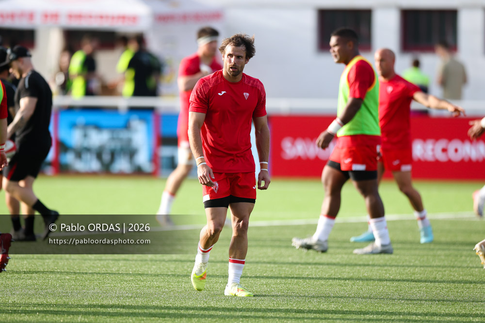 Yann Lesgourgues, lors du match de Pro D2 entre le Biarritz olympique et Nevers, le 10 avril 2026 au stade Aguiléra de Biarritz, France (Photo Pablo ORDAS)