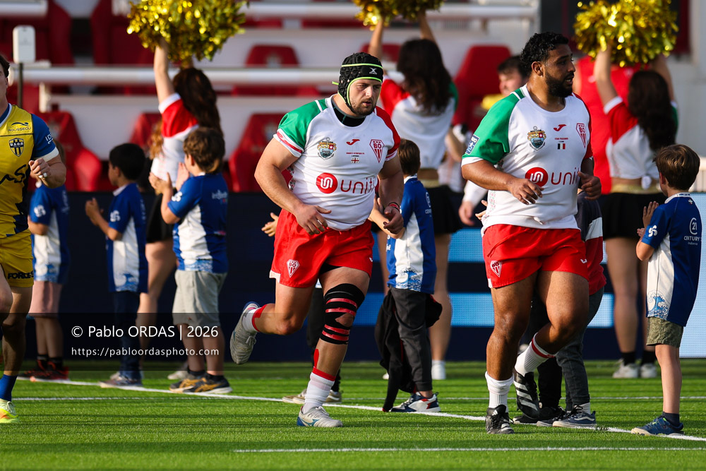 Giorgi Nutsubidze, lors du match de Pro D2 entre le Biarritz olympique et Nevers, le 10 avril 2026 au stade Aguiléra de Biarritz, France (Photo Pablo ORDAS)