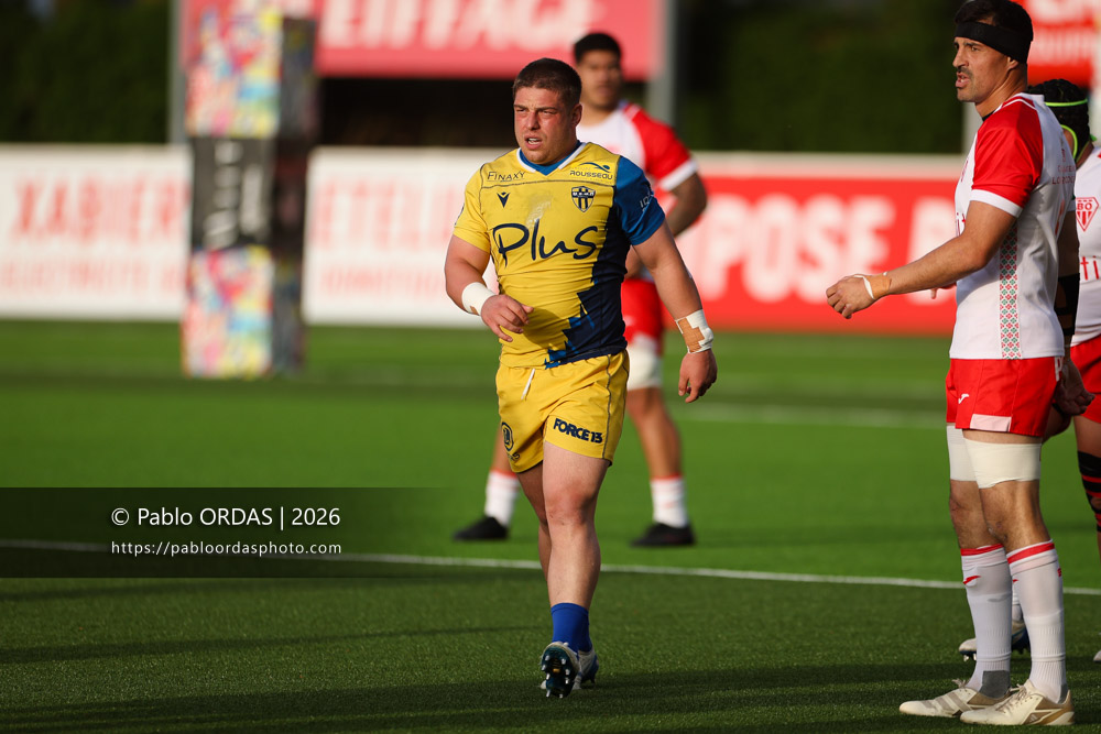 Luka Petriashvili, lors du match de Pro D2 entre le Biarritz olympique et Nevers, le 10 avril 2026 au stade Aguiléra de Biarritz, France (Photo Pablo ORDAS)