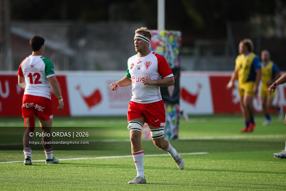 Heath Backhouse, lors du match de Pro D2 entre le Biarritz olympique et Nevers, le 10 avril 2026 au stade Aguiléra de Biarritz, France (Photo Pablo ORDAS)