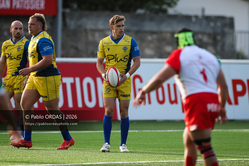 Yohan Le Bourhis, lors du match de Pro D2 entre le Biarritz olympique et Nevers, le 10 avril 2026 au stade Aguiléra de Biarritz, France (Photo Pablo ORDAS)
