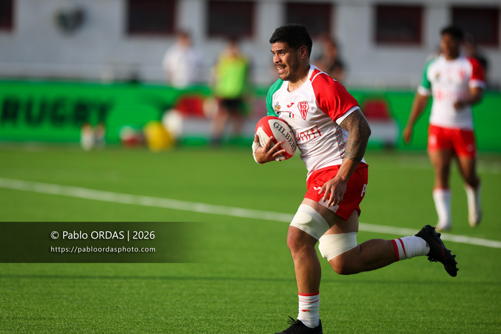 Filimo Taofifenua, lors du match de Pro D2 entre le Biarritz olympique et Nevers, le 10 avril 2026 au stade Aguiléra de Biarritz, France (Photo Pablo ORDAS)