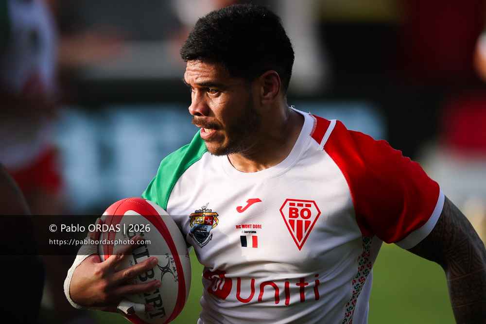 Filimo Taofifenua, lors du match de Pro D2 entre le Biarritz olympique et Nevers, le 10 avril 2026 au stade Aguiléra de Biarritz, France (Photo Pablo ORDAS)