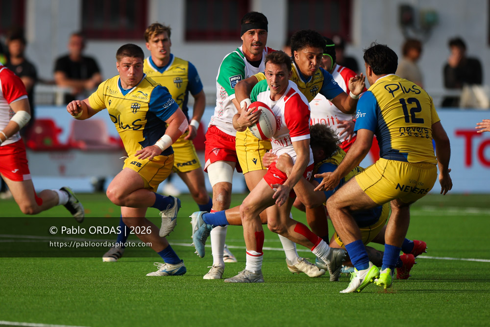 Nicolas Elissondo, lors du match de Pro D2 entre le Biarritz olympique et Nevers, le 10 avril 2026 au stade Aguiléra de Biarritz, France (Photo Pablo ORDAS)