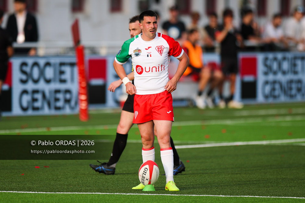 Edgar Retière, lors du match de Pro D2 entre le Biarritz olympique et Nevers, le 10 avril 2026 au stade Aguiléra de Biarritz, France (Photo Pablo ORDAS)