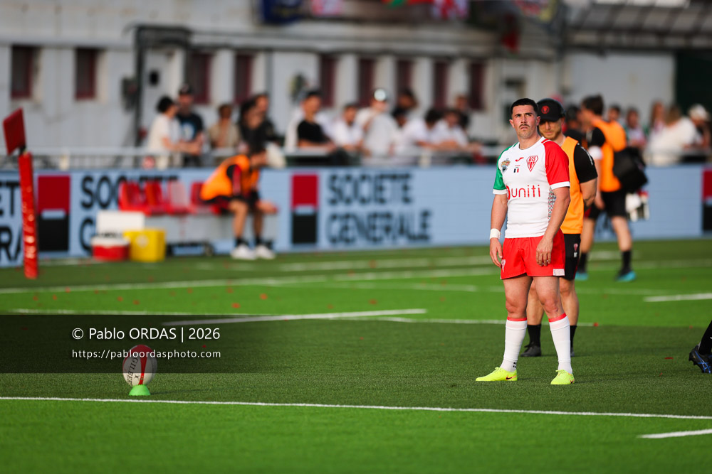 Edgar Retière, lors du match de Pro D2 entre le Biarritz olympique et Nevers, le 10 avril 2026 au stade Aguiléra de Biarritz, France (Photo Pablo ORDAS)