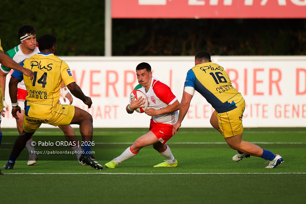 Edgar Retière, lors du match de Pro D2 entre le Biarritz olympique et Nevers, le 10 avril 2026 au stade Aguiléra de Biarritz, France (Photo Pablo ORDAS)