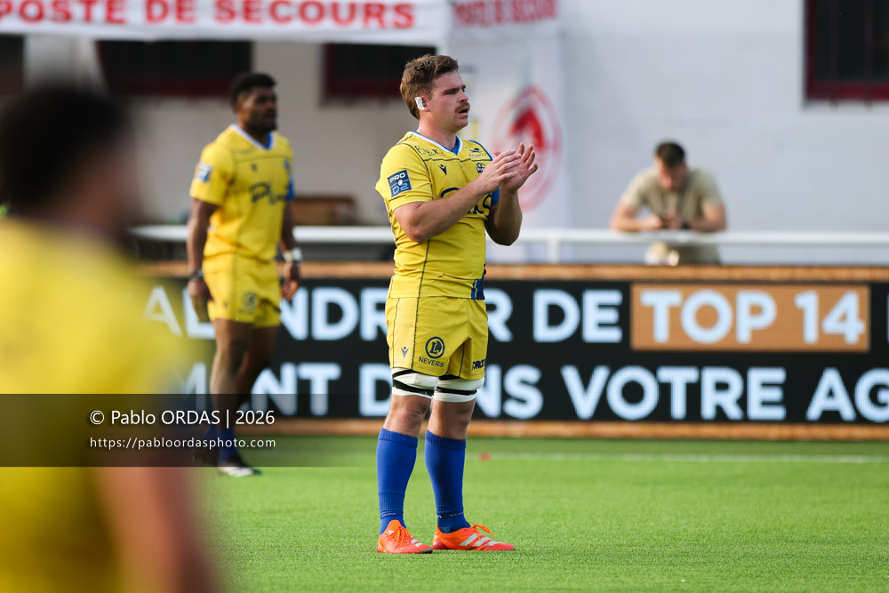 Philip Kleynhans, lors du match de Pro D2 entre le Biarritz olympique et Nevers, le 10 avril 2026 au stade Aguiléra de Biarritz, France (Photo Pablo ORDAS)